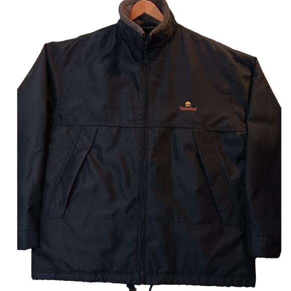 Timberland Waterproof Bomber Jacket XL Black Logo Full Zip Outdoors Mariners - Picture 4 of 12